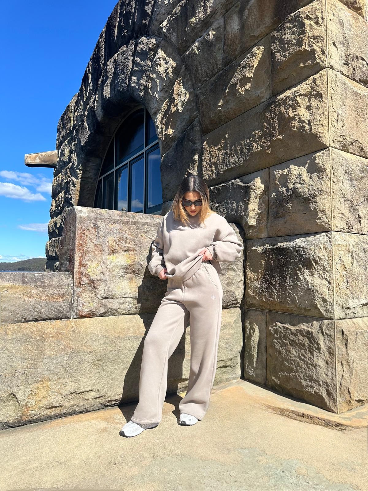 Heritage Straight Leg Jogger Taupe Stone