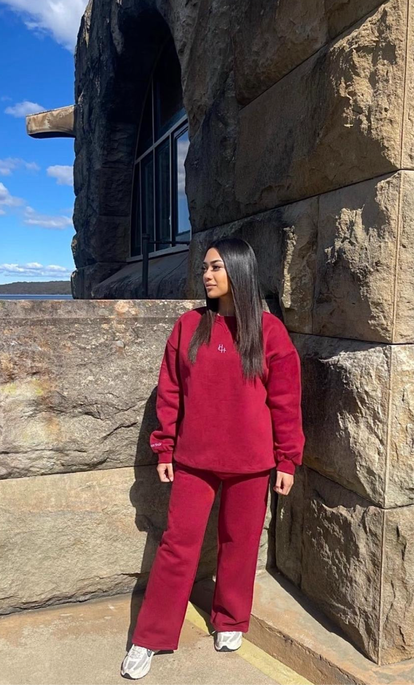 Heritage Straight Leg Jogger Ruby Red