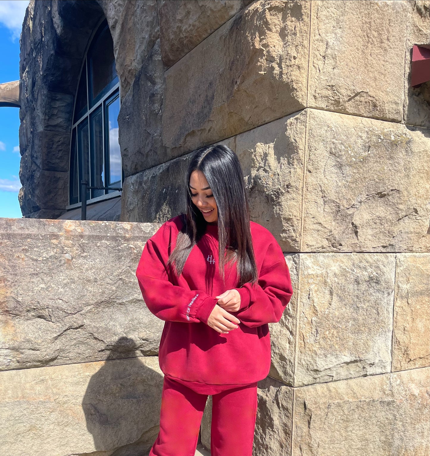 Heritage Crewneck Ruby Red