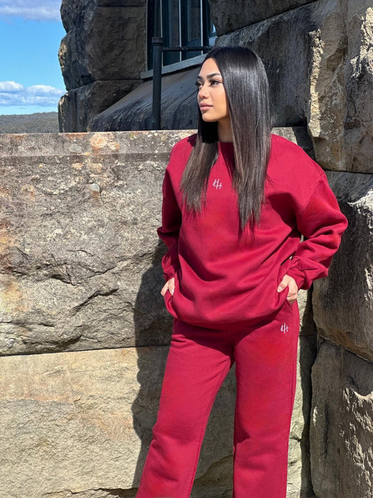 Heritage Straight Leg Jogger Ruby Red